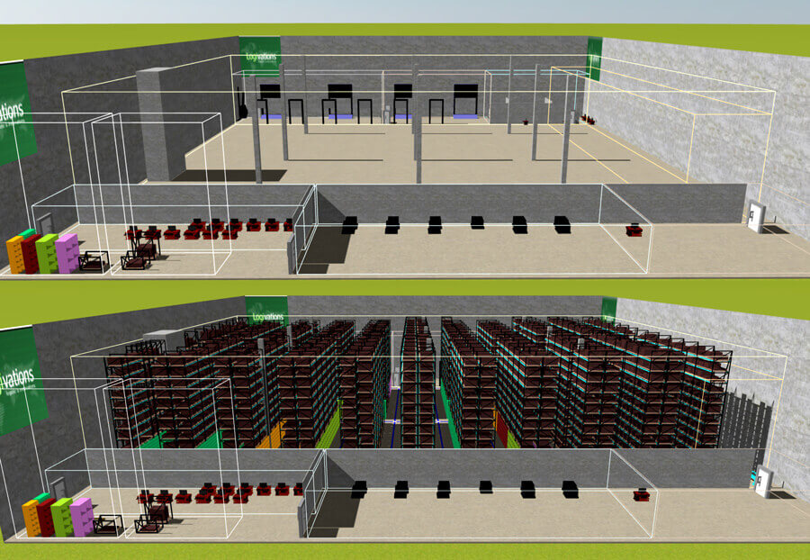 High-bay warehouse design and planning