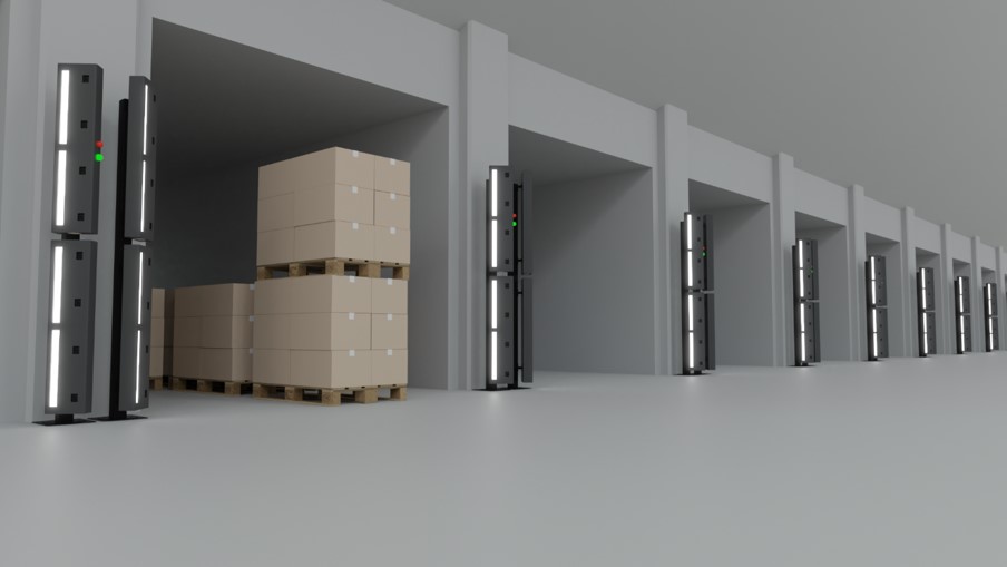 W2MO barcode identification gate reading codes on passing packages