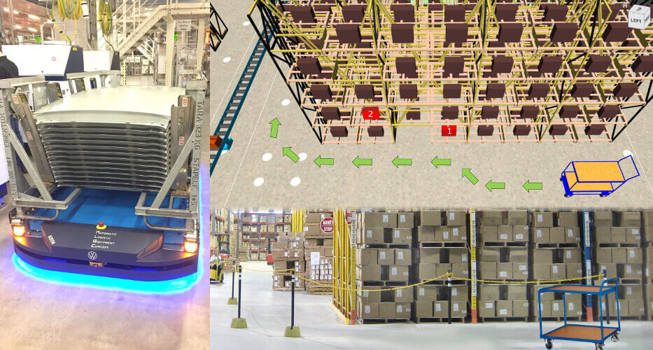 Autonomous, camera-guided transporters with dynamic navigation in logistics