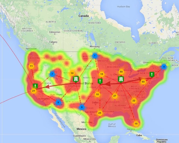 Heat map USA
