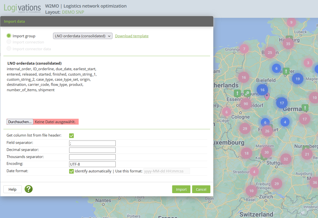 Smart Data — data import in W2MO