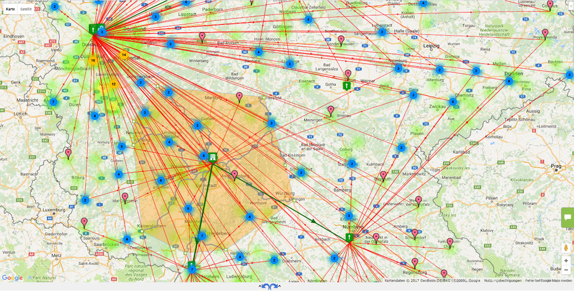 Map with flows